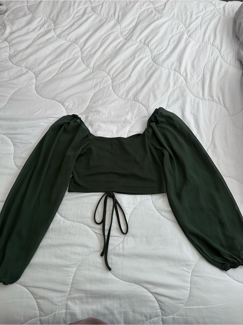 SHEIN Women's Long Sleeve Ruched Crop Top - Picture 2 of 13